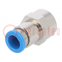 Push-in fitting; straight; -0.95÷6bar; Gasket: NBR rubber; QS; 8mm