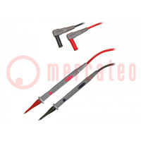 Test leads; Inom: 10A; Len: 1.2m; insulated; black,red; 2pcs.
