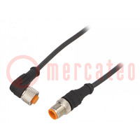 Connection lead; M12; PIN: 4; 2m; plug; 250VAC; 4A; 1200; -25÷80°C