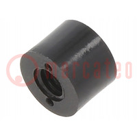 Spacer sleeve; cylindrical; polyamide; M4; L: 6mm; Øout: 8mm; black