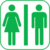 Piktogramm - Toiletten, Grün, 10 x 10 cm, Kunststofffolie, Selbstklebend