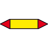 Rohrleitungskennz/Pfeilschild Bogen Gr4 BrGase(gelb,rot),Folie gest,7,5x1,6cm Version: P4000 - blanko zur Selbstbeschriftung P4000
