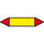 Rohrleitungskennz/Pfeilschild Bogen Gr4 BrGase(gelb,rot),Folie gest,7,5x1,6cm Version: P4000 - blanko zur Selbstbeschriftung P4000