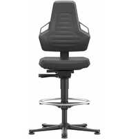 Bimos Arbeitsstuhl Nexxit 3 Griff grau Sitzhöhe 570-820 mm Stoff schwarz,Fußring