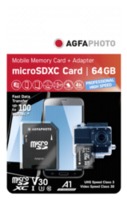 AgfaPhoto MicroSDXC UHS-I 64GB High Speed C10 U3 V30 + adapter