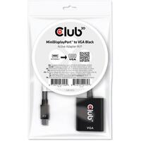 Club3D Adapter MiniDisplayport > VGA aktiv St/Bu schwarz Polybeutel