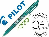 Bolígrafo tinta gel borrable VERDE Frixion Roller Pilot -12 unidades