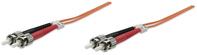 Intellinet 1.0m ST M/M kabel optyczny 1 m OM2 Pomarańczowy