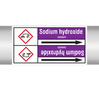 Brady SODIUM HYDROXIDE 127X33RL-T2-P21 selbstklebendes Etikett Rechteck Permanent Violett, Weiß