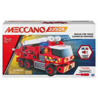 Meccano Junior, Kit di costruzioni Camion dei pompieri con luci e suoni, per bambini dai 5 anni in su