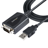 StarTech.com 1P3FPC-USB-SERIAL adattatore per inversione del genere dei cavi DB-9 USB Type-A (4 pin) USB 2.0 Nero