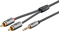 Goobay 65290 audio kabel 5 m 3.5mm 2 x RCA Zwart, Zilver