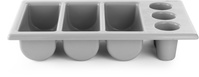 HENDI Besteckbehälter - 530x325x(H)105 mm grau Farbe 6 Fächer - Auch geeignet