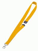 Durable Textile Lanyard 20mm with Safety Release - Yellow - Pack of 10