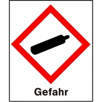 Gefahr Gasflasche, 40 x 50 mm, Rolle à ca. 200 Stk.