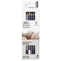 Scatola in metallo 6 matite da schizzo assortite Winsor&Newton nero 0490011