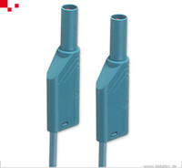 934-069-102 | Messleitung berührungssicher, Stecker 4mm stapelbar, blau, 2m
