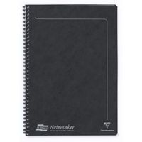 Clairefontaine Europa Notemaker A4 Wirebound Pressboard Cover Notebook Ruled 120 Pages Black (Pack 10)