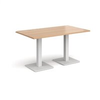 Brescia rectangular dining table with flat square white bases 1400mm x 800mm - b