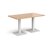 Brescia rectangular dining table with flat square white bases 1400mm x 800mm - b