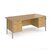 Maestro 25 straight desk 1800mm x 800mm with two x 3 drawer pedestals - silver H-frame leg, oak top