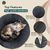 BLUZELLE Dog Bed for Small Dogs & Cats, 24" Donut Dog Bed Washable, Round Plush Dog Pillow Fluffy Cat Bed Cat Pillow, Calming Pet Mattress Soft Pad Comfort No-Skid Dark Grey
