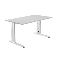 MESA DE OFICINA SERIE METAL 180x80 BLANCO / GRIS