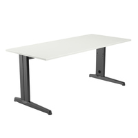 MESA DE OFICINA SERIE METAL AJUSTABLE 200X80 ANTRACITA / BLANCO