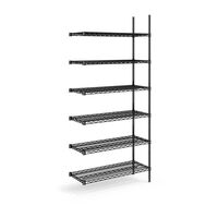 Steel wire mesh shelf unit, black