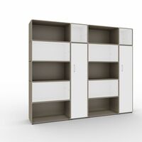 Combination shelf unit/double door cupboard