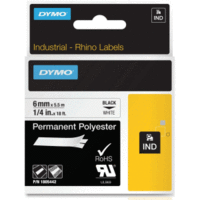 Schriftbandkassette Rhino Band ID1 Polyester,laminiert 5,5mx6mm schwarz/weiß