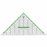 Geometrie-Dreieck 32cm glasklar grün hinterlegt