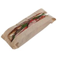 Nisbets Recyclable Paper Baguette Bags with Clear Film Window - Pack of 1000