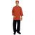 Chef Works Unisex Jacket with 3/4 Sleeves Thermometer Pocket Buttons in Red - S
