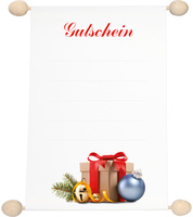 Gutschein Idee & Stil "Geschenk - Glocke - Kugel", DIN A6
