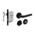 Intersteel deurbeslag set - deurkruk Eucla met rozet - toilet-/badkamer slot 63/8 mm - zwart