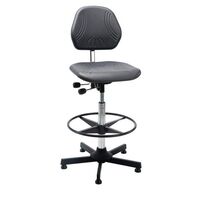 Polyurethane operator chair with steel base and glides