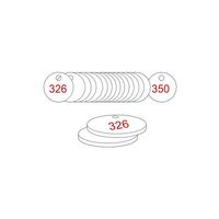 38mm Traffolyte valve marking tags - Red / White (326 to 350)