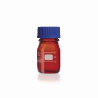 Laborflasche DURAN® braun mit Schraubverschluss und Ausgießring aus PP | Nennvolumen: 100 ml