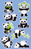 Glossy Sticker, 3D Kunstharz, Panda, weiß, schwarz, grün, 8 Aufkleber