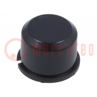 Button; round; black; Ø9.6mm; plastic; MEC1625006,MEC3FTH9