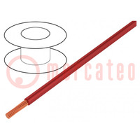 Przewód; H05V-K,LgY; linka; Cu; 0,5mm2; PVC; czerwony; 300V,500V