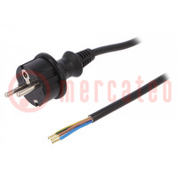 Cable; 3x1mm2; CEE 7/7 (E/F) plug,wires,SCHUKO plug; PVC; 2m