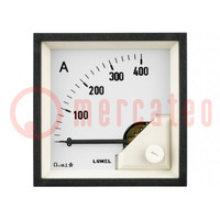 Voltmeter; on panel; VDC: -400÷400V; Class: 1.5; Umax: 600V; 72x72mm