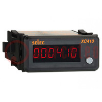 Meter: counter; digital,mounting; on panel; LED; 6 digits; 230VAC