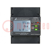 Zähler; digital,Montage; für DIN-Schiene; 3-phasig,4-Leiter; LCD