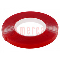 Tape: fixing; W: 12mm; L: 5.5m; Thk: 2mm; double-sided; acrylic; 8N/cm