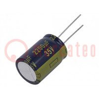 Kondensator: elektrolytisch; low ESR; THT; 2200uF; 35VDC; Ø18x25mm