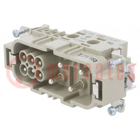 Connector: HDC; male; PIN: 10(4+6); size 16; contact insert; 690V