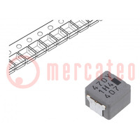 Inductor: wire; SMD; 47uH; 3.8A; 210mΩ; ±20%; 6.5x6x4.5mm; -40÷150°C